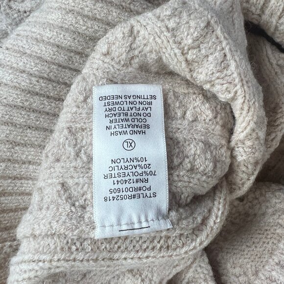 New Cable Knit Turtleneck Sweater Relaxed Fit Oversized Cozy Slouchy Loose - XL - Picture 7 of 10